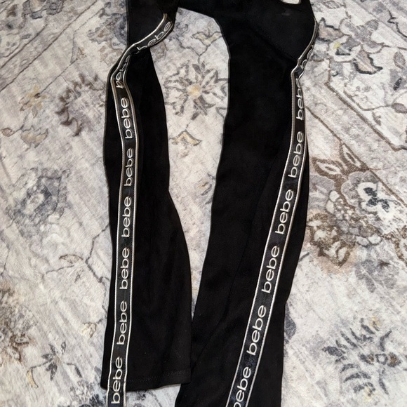 Bebe Black Pants with Logo Detail - Picture 1 of 4